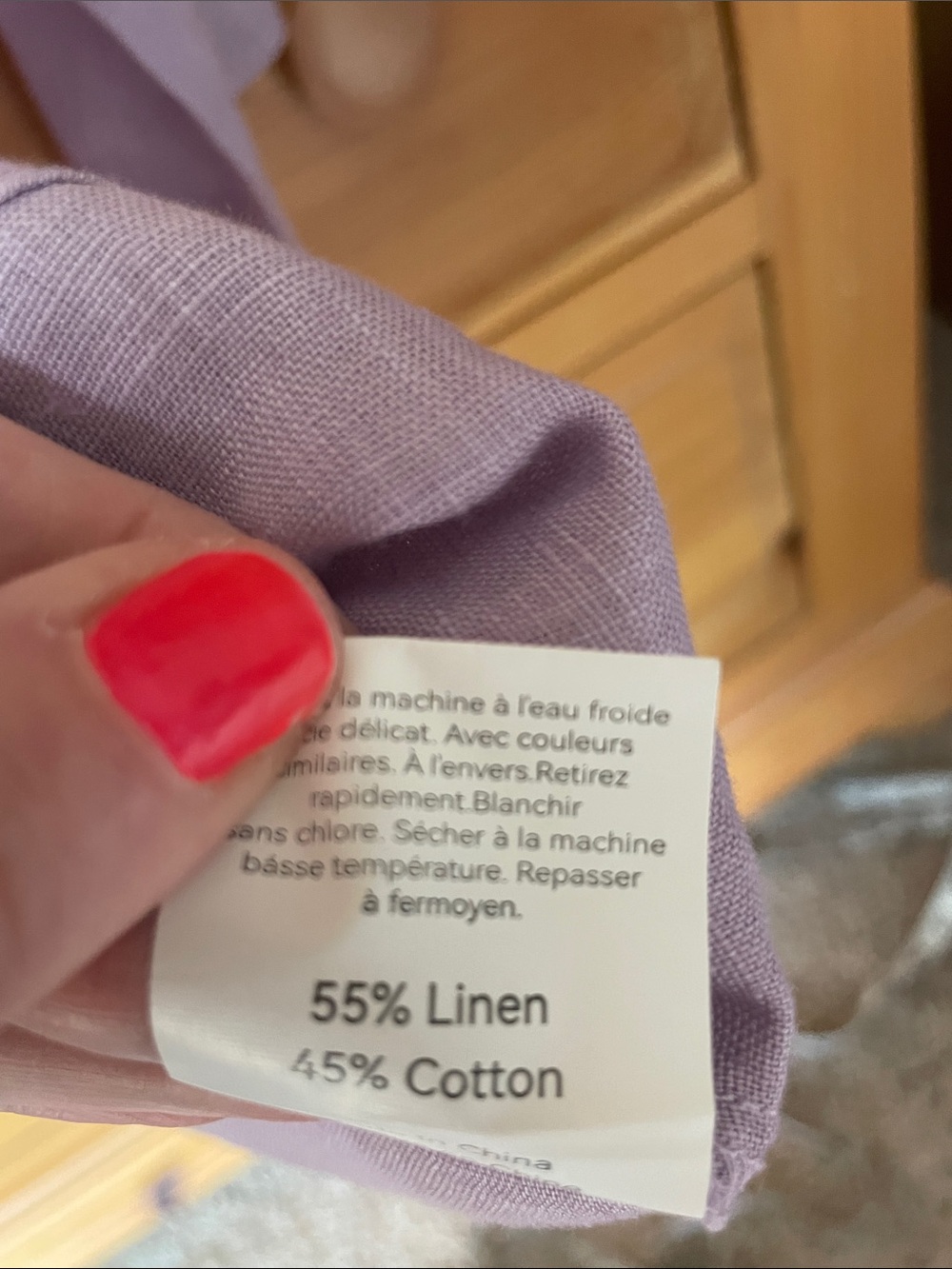 Linen/cotton blend Lintico lavender blouse - Picture 7 of 10